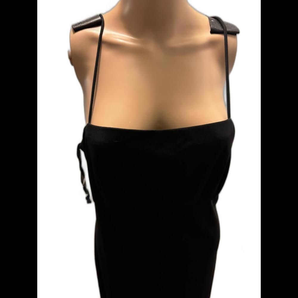 Elegant Black Slip Dress with Unique Straps